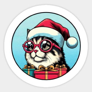 cute xmas cat Sticker